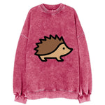 Hedgehog - Brown spiky back flat side profile - Vintage Sweatshirt