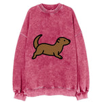 Otter - Brown sleek swimming pose flat side profile - Vintage Sweatshirt