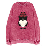 Philadelphia Owl wearing Temple beanie with T patch - Vintage Sweatshirt