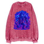 Mighty gorilla with electricity flowing through defined muscles, lightning - Vintage Sweatshirt