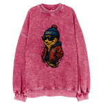 Tulsa Hurricane wearing Tulsa beanie with TU patch - Vintage Sweatshirt