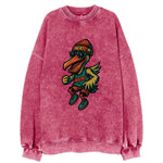 Miami Pelican wearing Heat beanie with sunset patch and wayfarer sunglasses - Vintage Sweatshirt