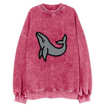Humpback Whale - Gray breaching pose flat side profile - Vintage Sweatshirt