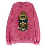 Nashville Commodore wearing Vanderbilt beanie with anchor patch - Vintage Sweatshirt