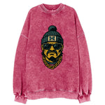 Honolulu Warrior wearing Hawaii beanie with H patch - Vintage Sweatshirt