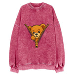 zipper bear - Vintage Sweatshirt