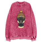 Ottawa Canadian Goose wearing Ottawa beanie with pom pom and wayfarer - Vintage Sweatshirt