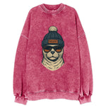 Rhode Island Harbor Seal wearing Providence beanie with pom pom and wayfarer - Vintage Sweatshirt
