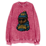 Los Angeles Bruin wearing UCLA beanie with script patch - Vintage Sweatshirt