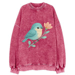 Aqua Chickadee - Vintage Sweatshirt