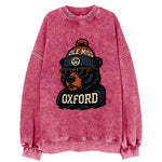 Oxford Black Bear wearing Ole Miss beanie with rebel patch - Vintage Sweatshirt