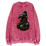 Philly Hawk wearing Eagles beanie with Rocky patch and wayfarer sunglasses - Vintage Sweatshirt