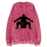 Japanese sumo wrestler ceremonial stance - Vintage Sweatshirt