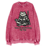 Mindfulness Meditation Frog  - Vintage Sweatshirt