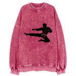 Martial artist flying kick - Vintage Sweatshirt