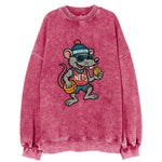 Brooklyn Rat wearing Nets beanie with subway token and wayfarer sunglasses - Vintage Sweatshirt