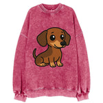 Dachshund - Long body profile view - Vintage Sweatshirt
