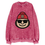 Columbus Brutus wearing Ohio State beanie with Block O patch - Vintage Sweatshirt
