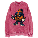 Syracuse Orange wearing Syracuse beanie with S patch - Vintage Sweatshirt