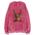 Christmas Reindeer  - Vintage Sweatshirt