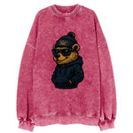 Berkeley Bear wearing Cal beanie with script patch - Vintage Sweatshirt