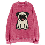 Pug - Tilted head with tongue out - Vint Vintage Sweatshirt