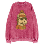 Norman Sooner Horse wearing Oklahoma bea - Vintage Sweatshirt