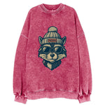 Arizona Ringtail wearing Phoenix beanie with pom pom and wayfarer sunglasses - Vintage Sweatshirt