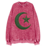 Crescent Moon and Star - Vintage Sweatshirt