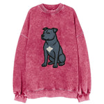 American Staffordshire Terrier - Blue embroidered design - Vintage Sweatshirt