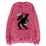 Saxophonist playing jazz in smoky room - Vintage Sweatshirt