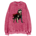 Siberian Husky Winter Soldier  - Vintage - Vintage Sweatshirt