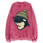 Vancouver Orca wearing Vancouver beanie - Vintage Sweatshirt