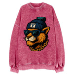 Provo Cougar wearing BYU beanie with Y patch - Vintage Sweatshirt