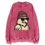 Chestnut Hill Eagle wearing Boston College beanie with BC patch - Vintage Sweatshirt