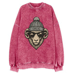 Chapel Hill Tar Heel Ram wearing UNC bea - Vintage Sweatshirt