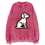Beagle - Modern minimal sitting pose wit - Vintage Sweatshirt