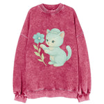Aqua Kitten - Vintage Sweatshirt