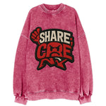 SHARE;CARE TOO MUCH Oversharer Green Hat - Vintage Sweatshirt
