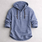 Roberto Russo Cotton Linen Hoodie Shirt