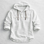 Roberto Russo Cotton Linen Hoodie Shirt