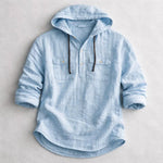Roberto Russo Cotton Linen Hoodie Shirt