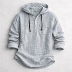 Roberto Russo Cotton Linen Hoodie Shirt