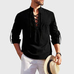 Roberto Russo Lace-Up Cotton Shirt