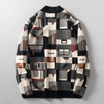Abstract Wool Knitted Cardigan