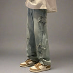 Star Embroidery Denim Jeans