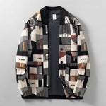 Abstract Wool Knitted Cardigan