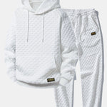 Relax Fit Checkerboard Jacquard Hoodie & Jogging Pants