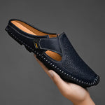 Fabio Perforated Leather Mules