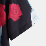 Skull Rose Print Revere Collar Shirt